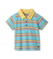 Hatley Baby & Toddler Boys Camp Stripe Peached Jersey Polo T-Shirt