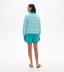 Hatley Mock Neck Pullover - Green Ceramic Stripes