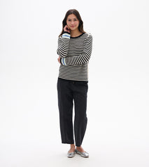 Hatley Pointelle Stripe Sweater - Classic Black