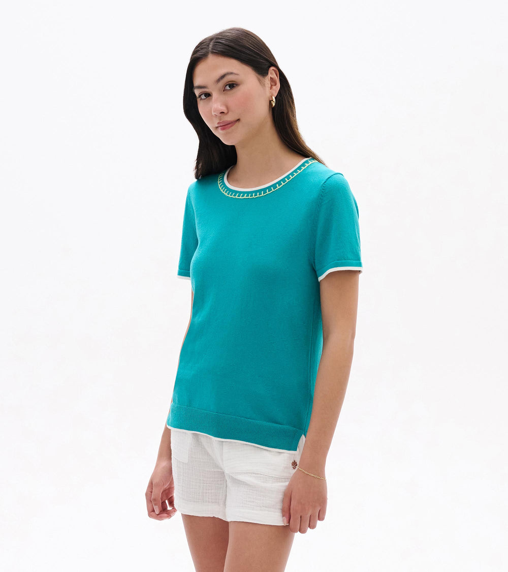 Hatley Simone Knit Tee - Ceramic