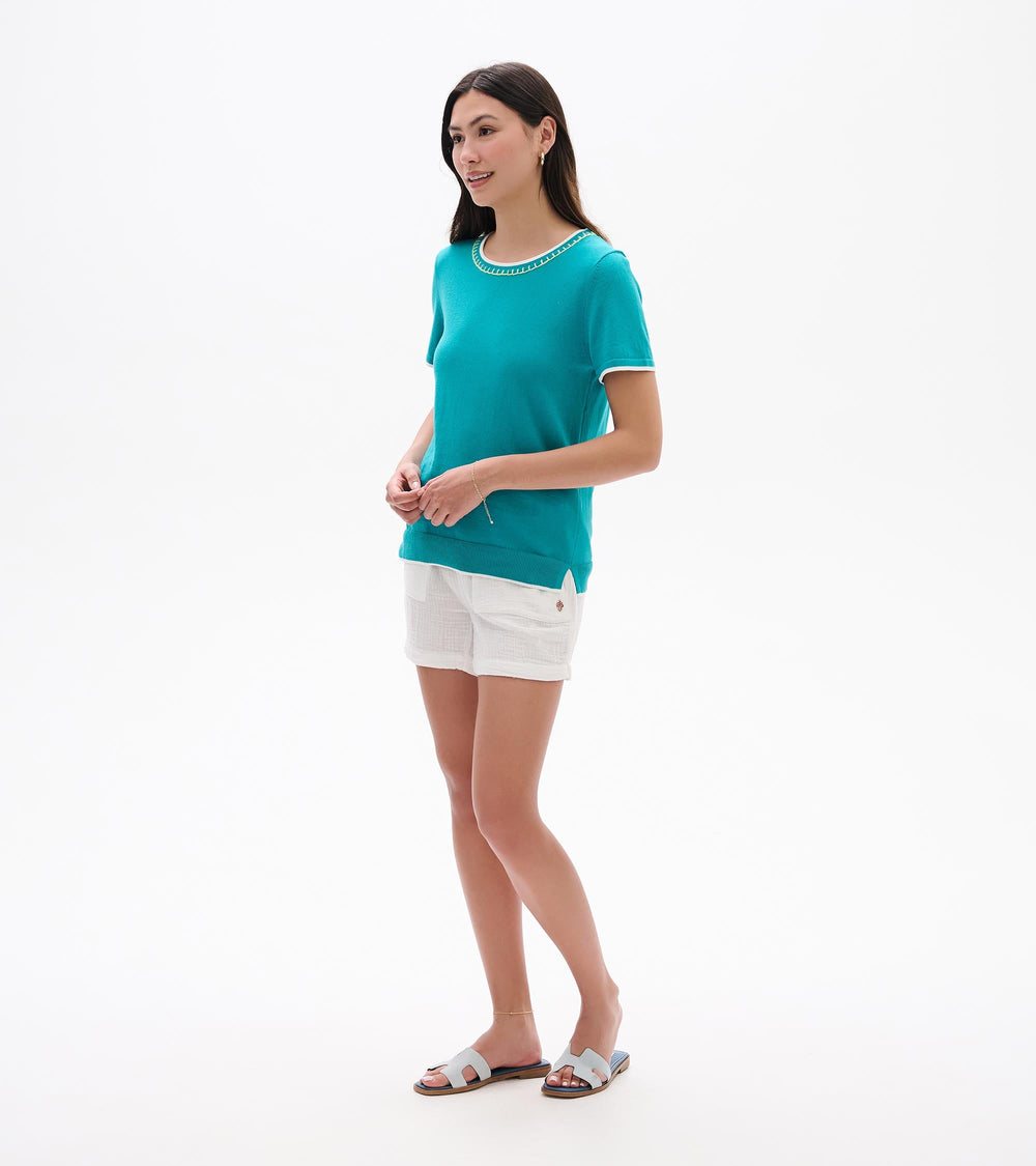 Hatley Simone Knit Tee - Ceramic