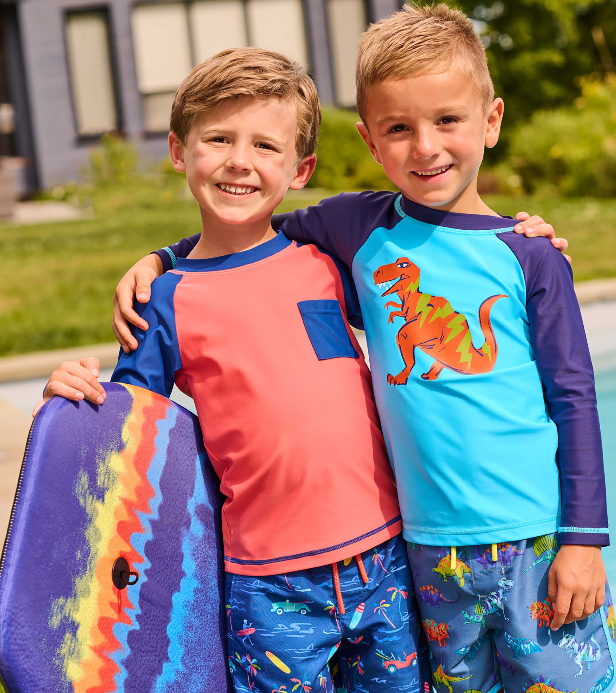 Hatley Boys Dino Graphic Long Sleeve Rashguard