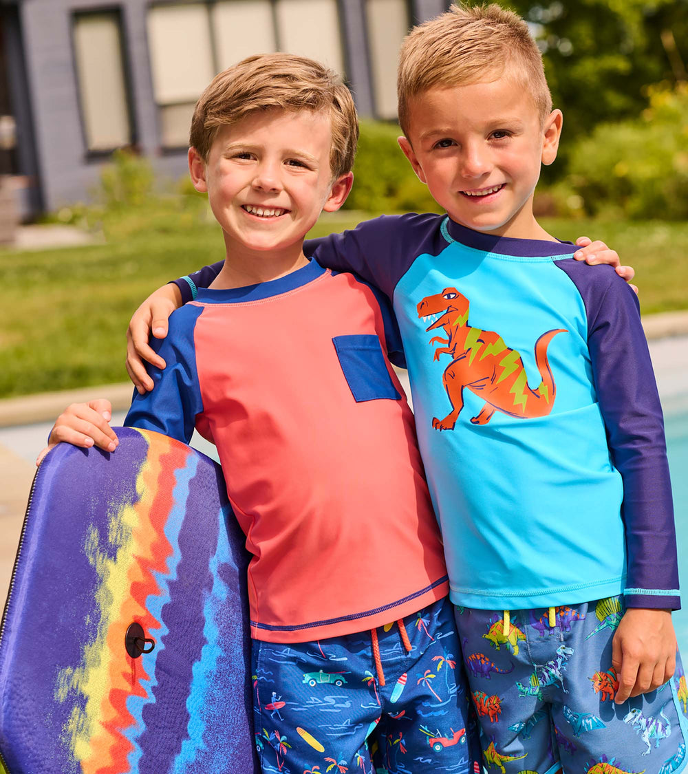 Hatley Boys Dino Graphic Long Sleeve Rashguard