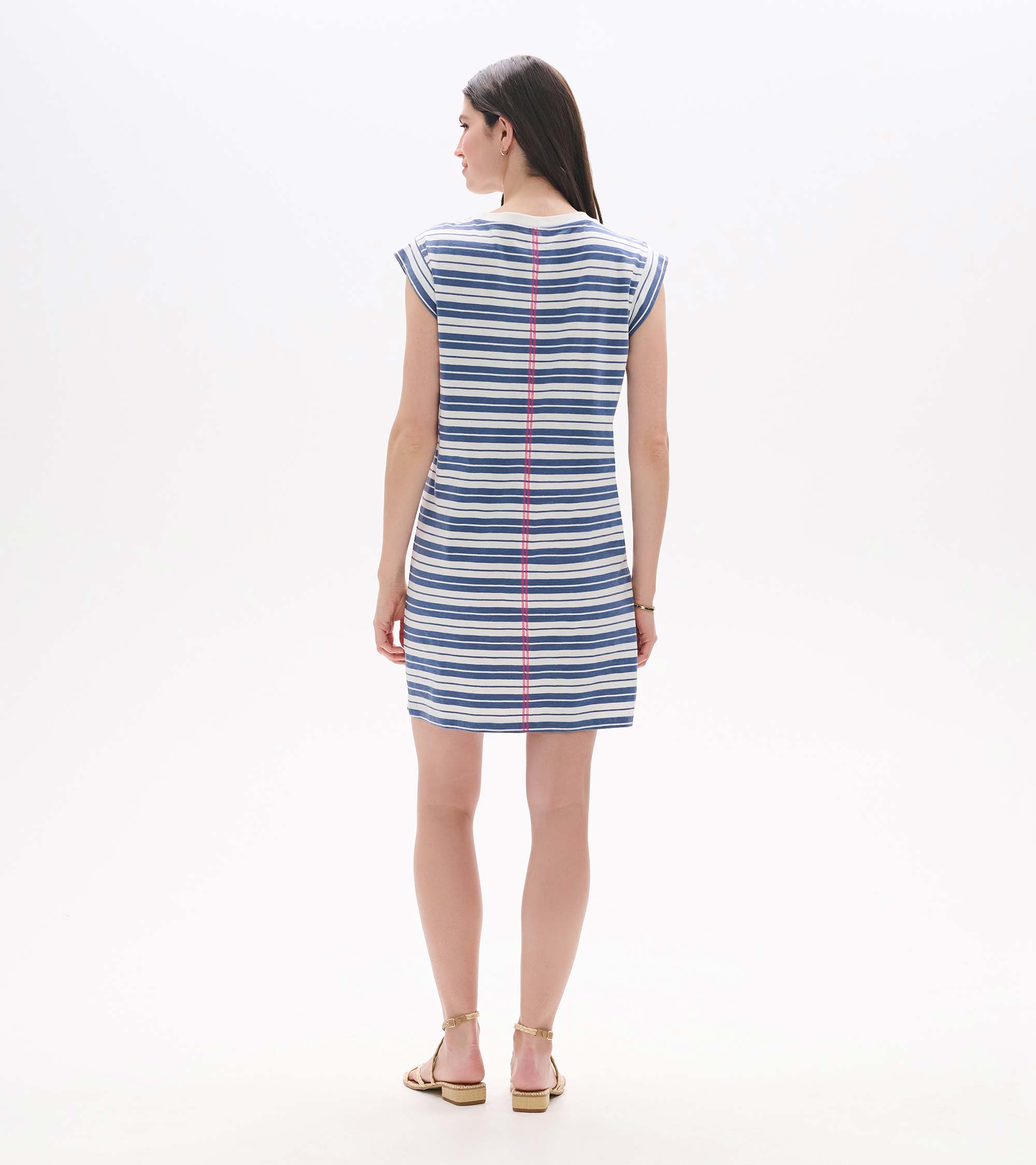 Hatley Pocket Tee Dress - Double Blue Horizon