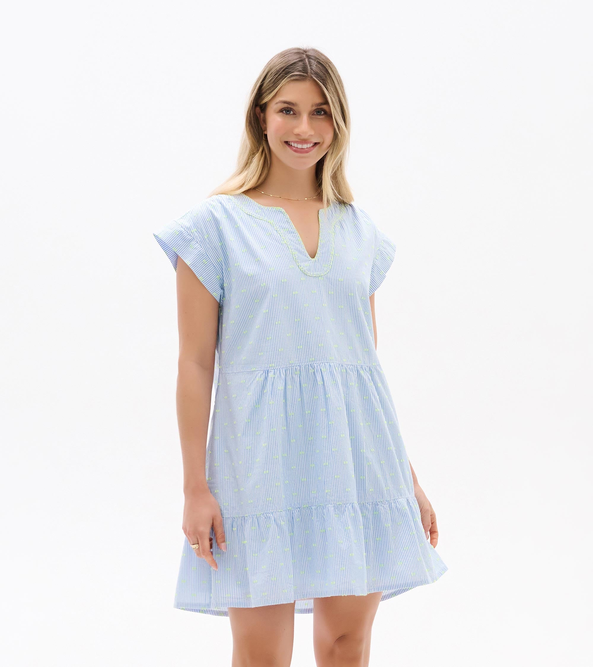 Hatley Emerson Dress - Neon Dots on Stripes