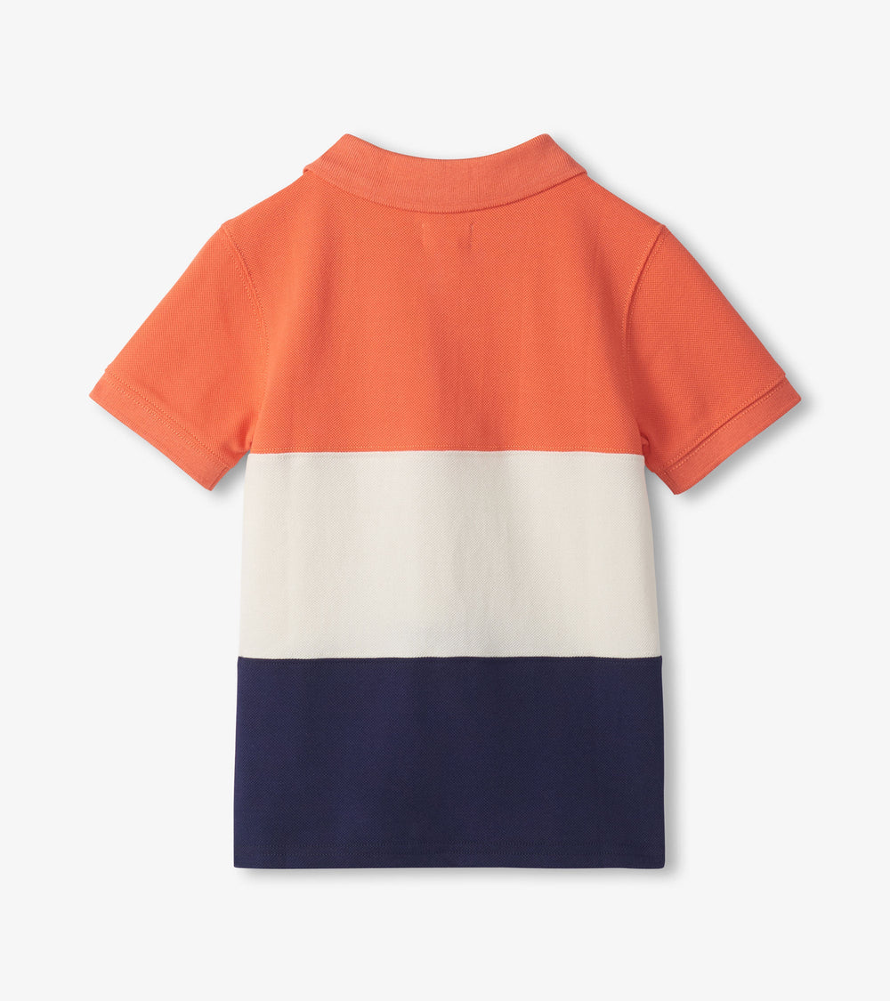 Hatley Boys Flamingo Color Block Polo T-Shirt