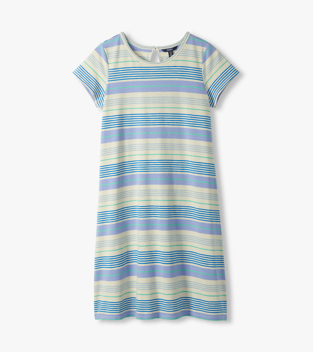 Hatley Cici A-Line Dress - Iris Wave Stripes