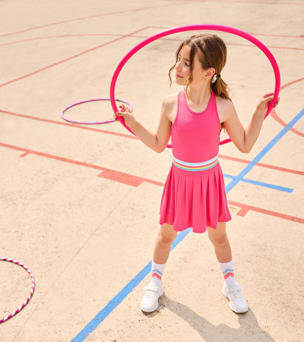 Hatley Girls Fandango Pink Pleated Active Dress