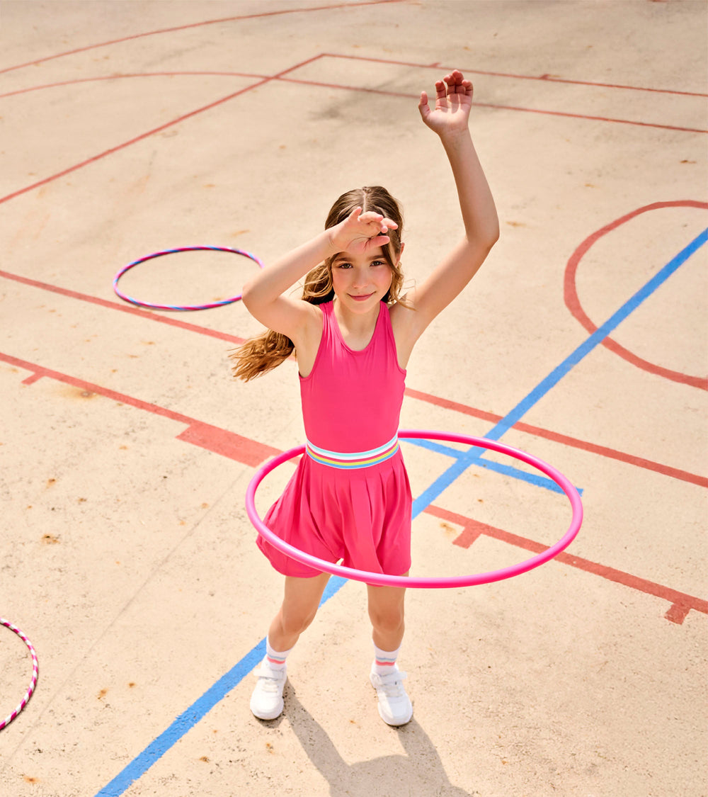Hatley Girls Fandango Pink Pleated Active Dress