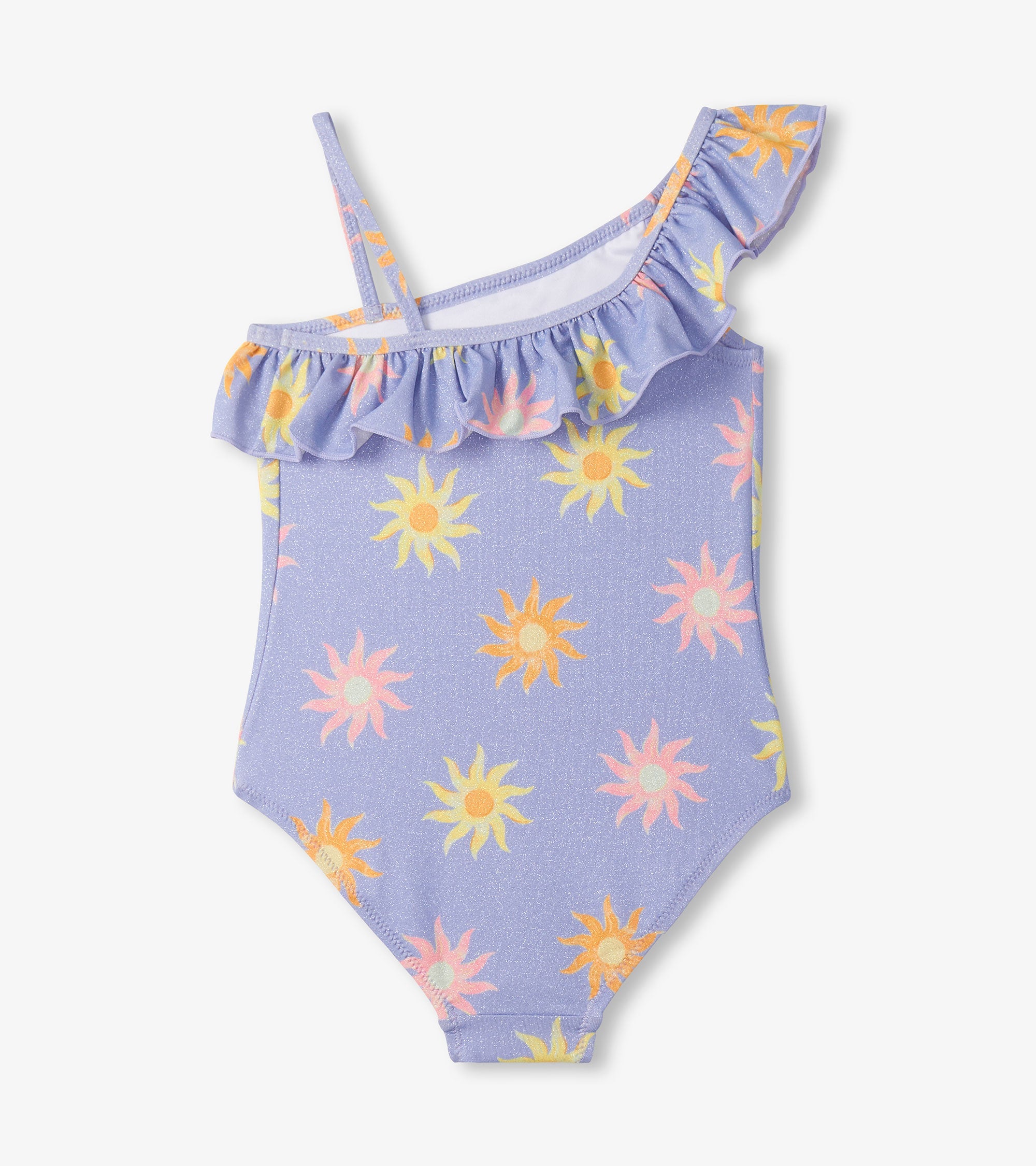 Hatley Girls Lavender Sunshine One-Shoulder Swimsuit