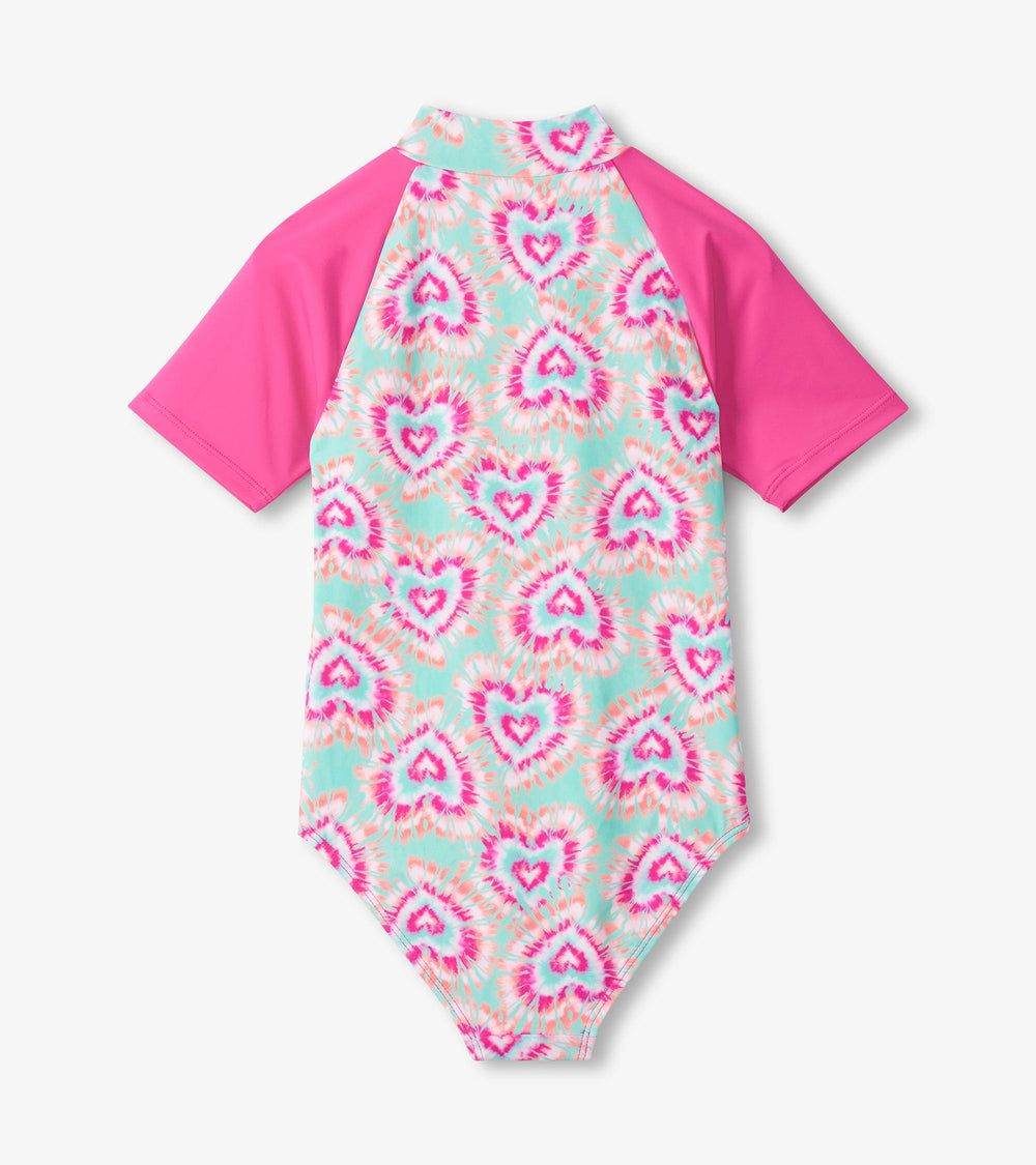 Hatley Girls Hearts One-Piece Rashguard Swimsuit