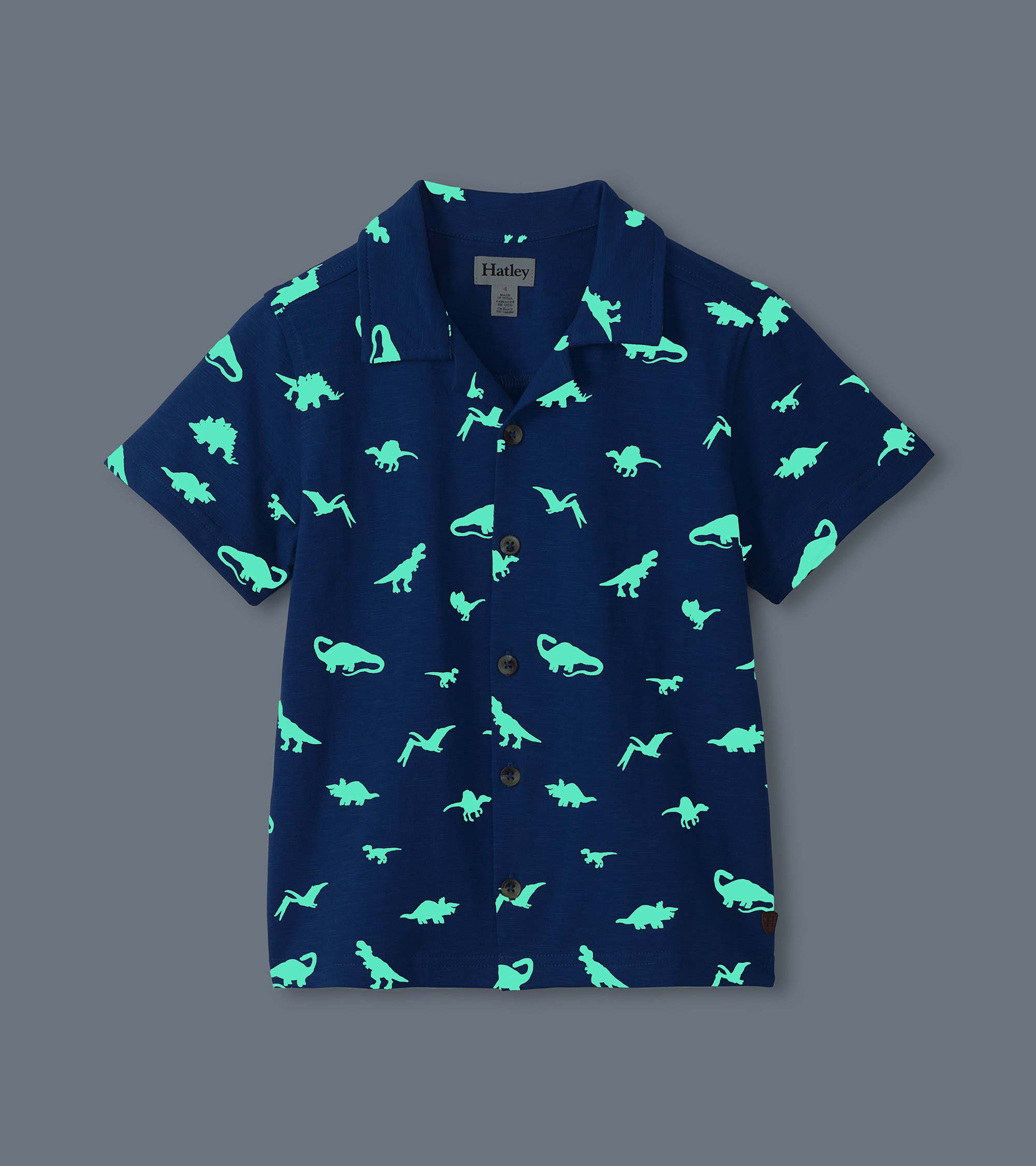 Hatley Boys Glow in the Dark Dinos Jersey Button Down