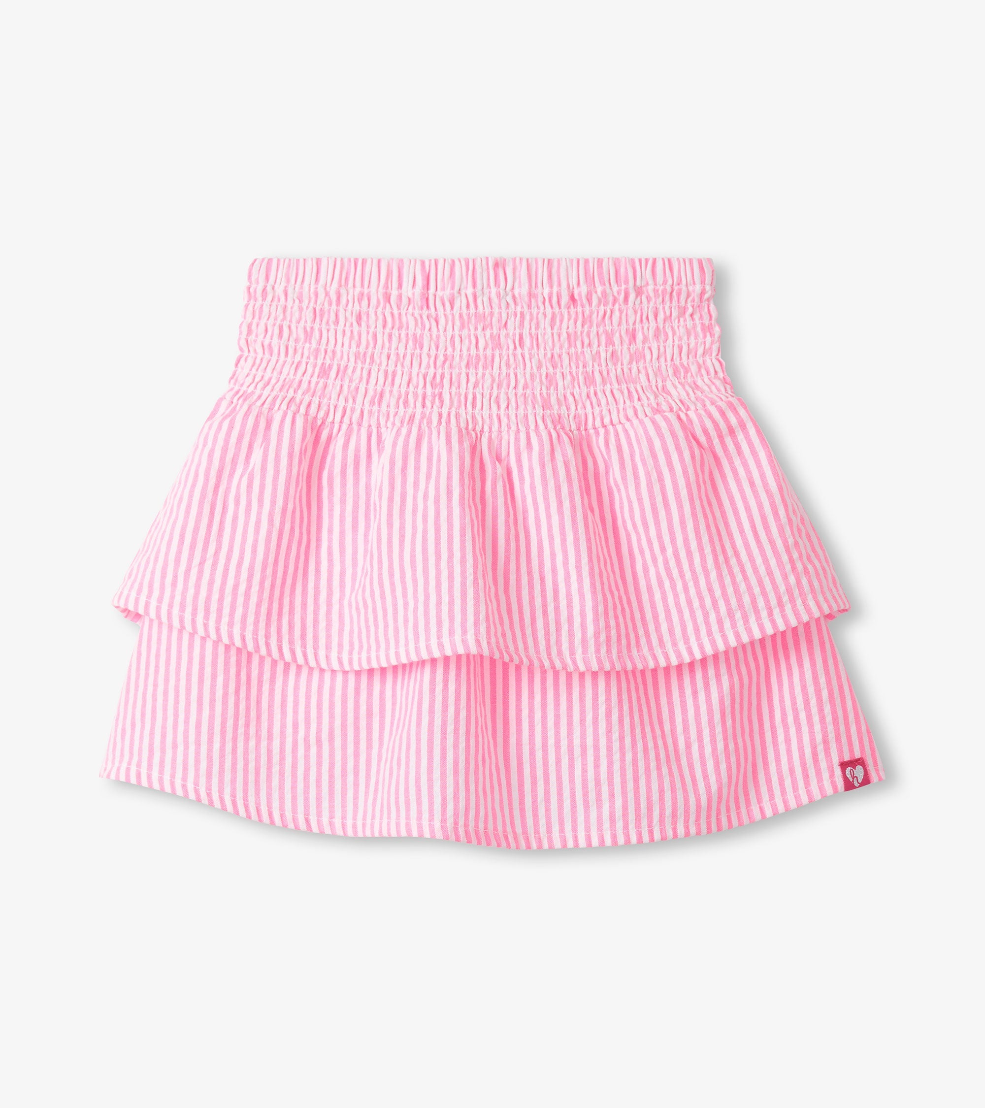 Hatley Girls Neon Pink Seersucker Smocked Waist Skirt
