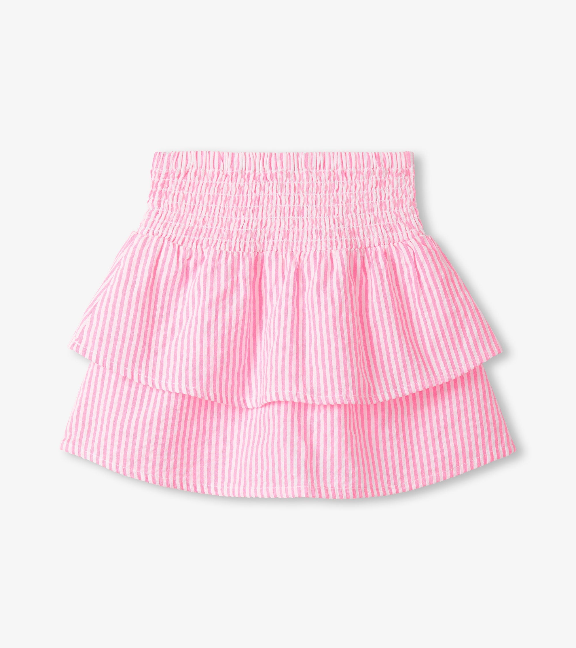 Hatley Girls Neon Pink Seersucker Smocked Waist Skirt