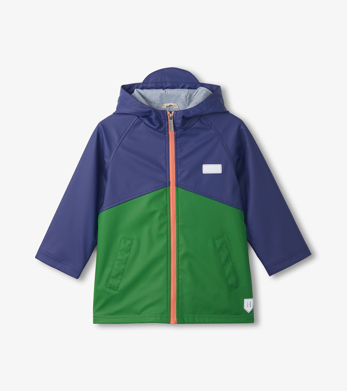 Hatley Boys Navy & Green Colorblock Rain Jacket