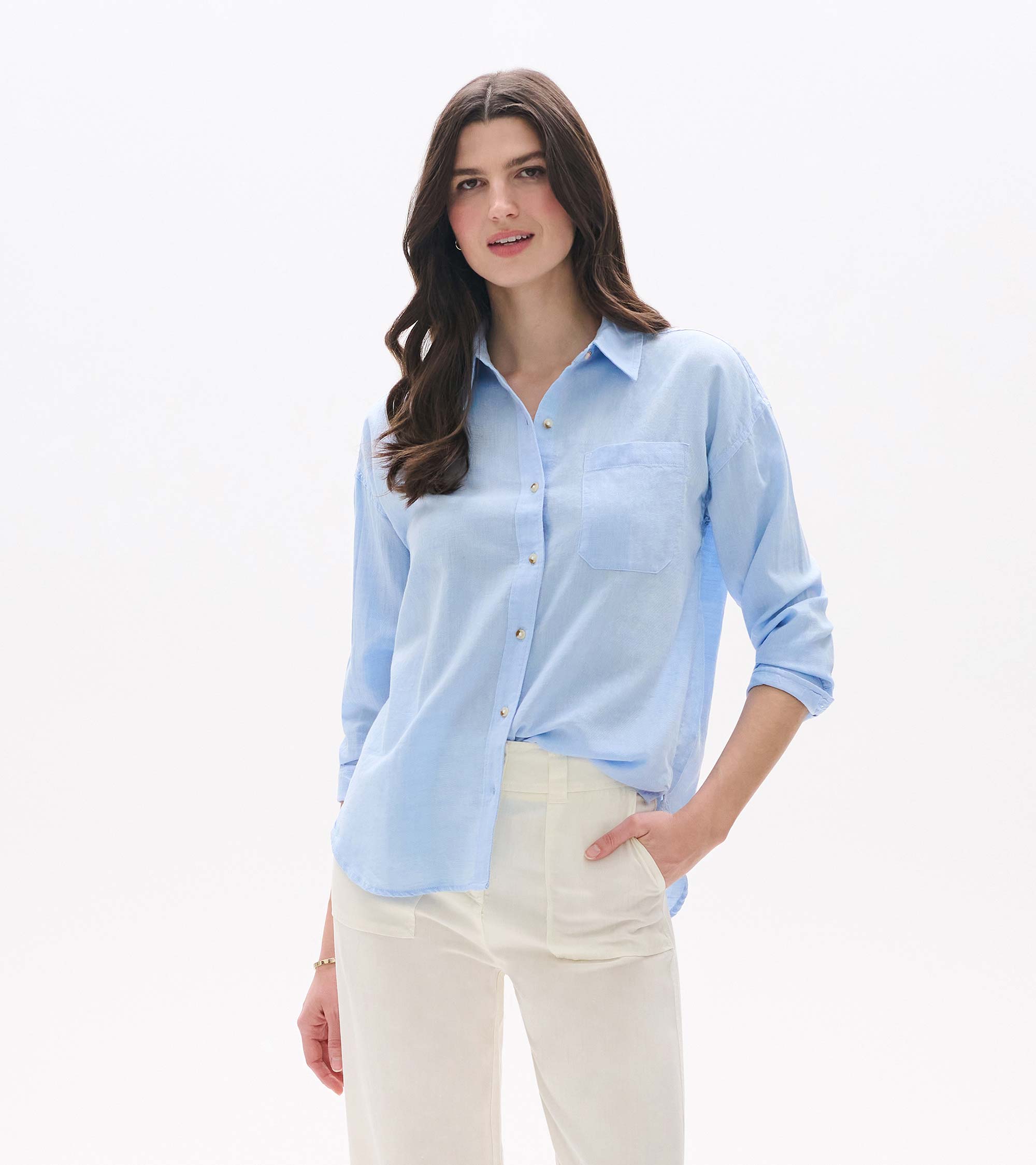 Hatley Relaxed Button Down - Light Blue Chambray