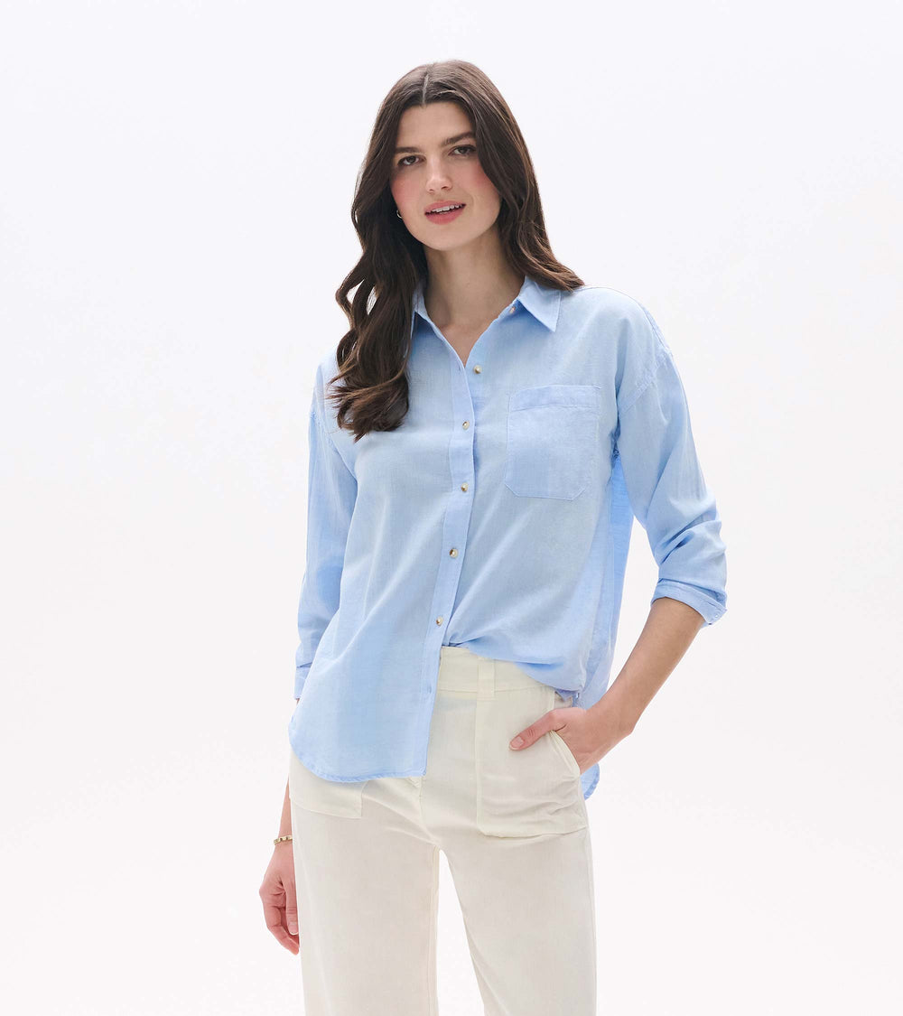 Hatley Relaxed Button Down - Light Blue Chambray