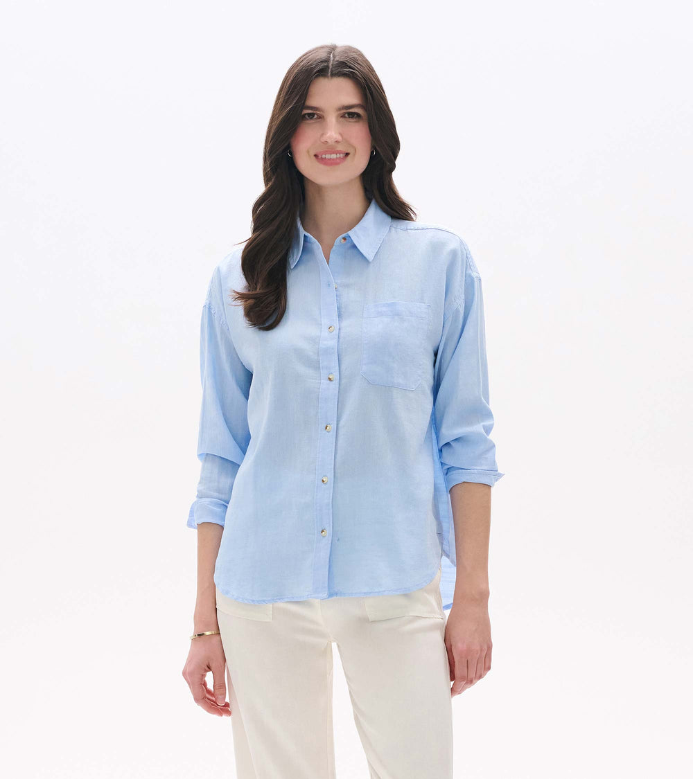 Hatley Relaxed Button Down - Light Blue Chambray