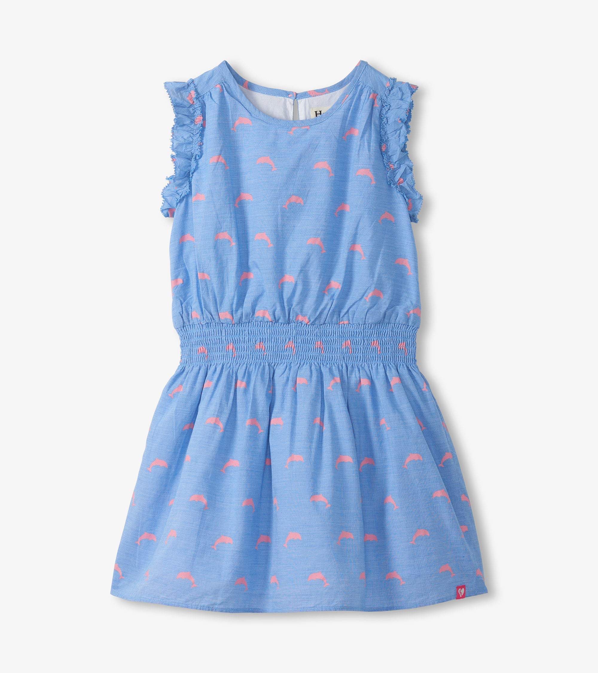Hatley Girls Little Pink Dolphins Woven Play Dress