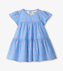 Hatley Baby & Toddler Girls Little Pink Dolphins Oxford Woven Cake Puff Dress