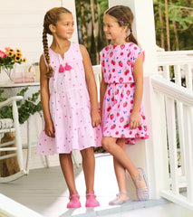 Hatley Girls Gingham Berries Tiered Dress