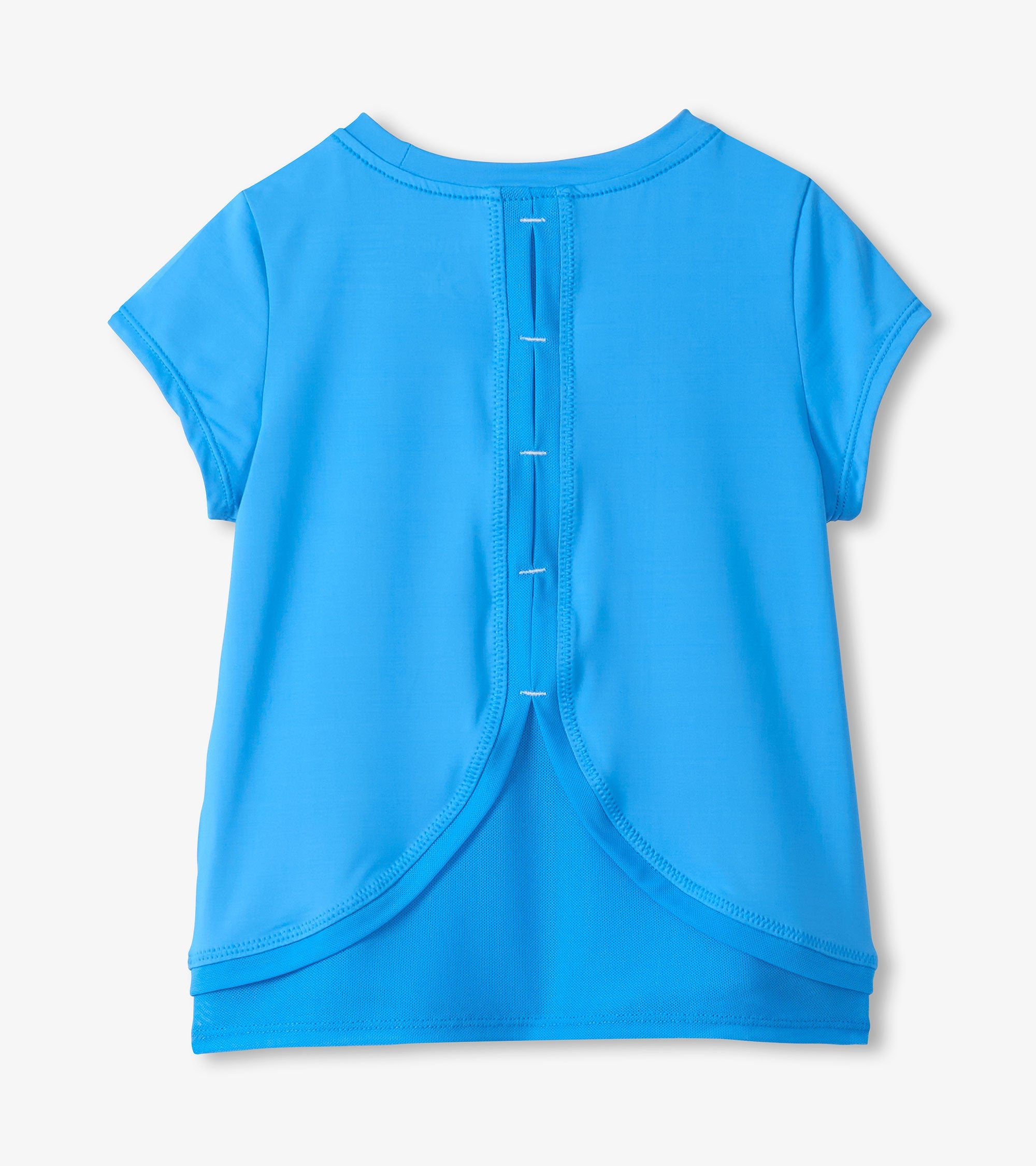 Hatley Girls Malibu Blue Mesh Trim T-Shirt