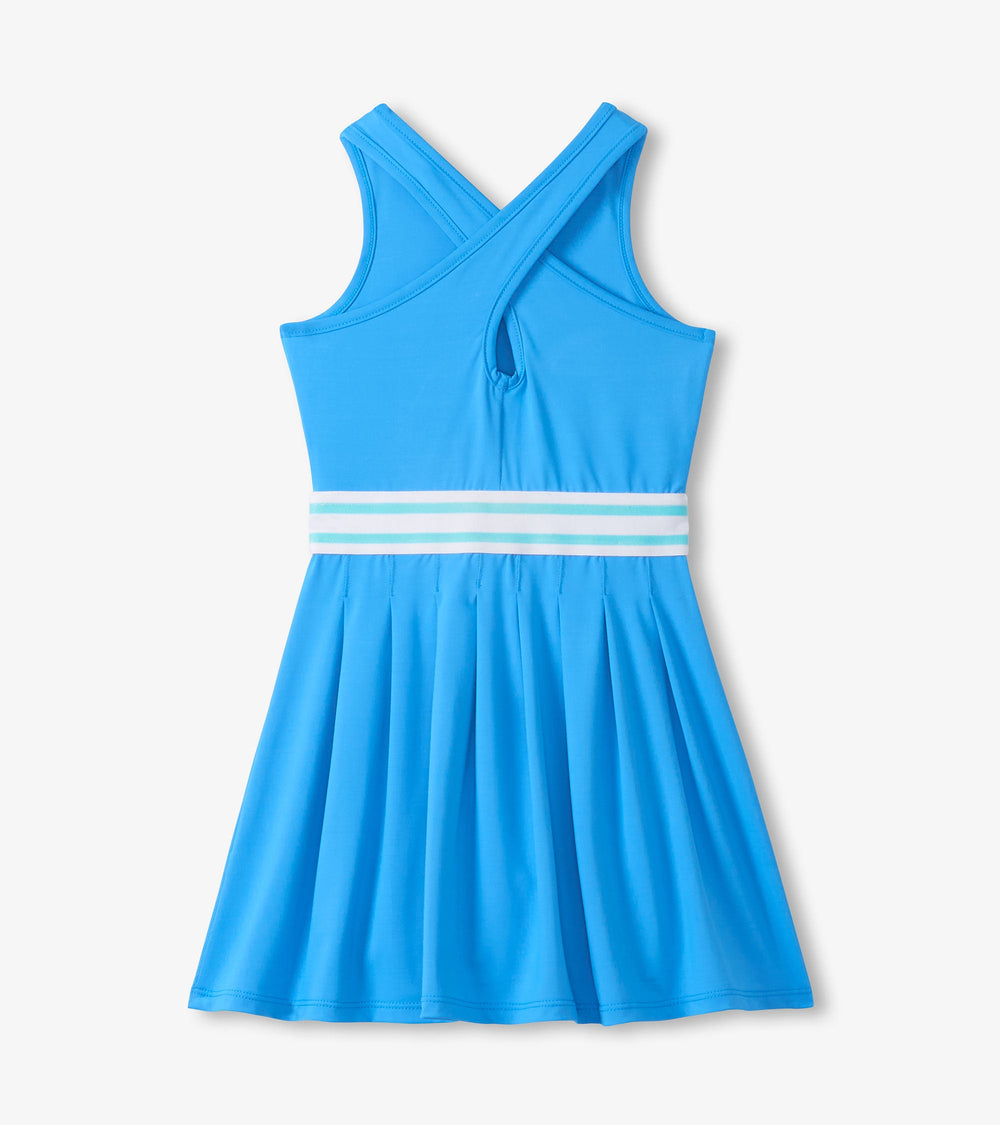 Hatley Girls Malibu Blue Pleated Active Dress