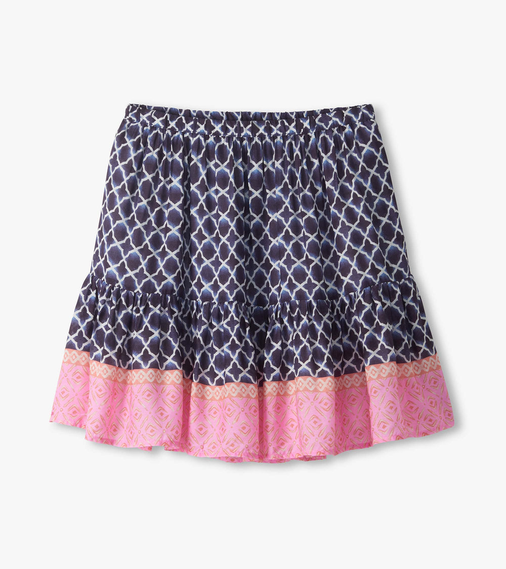Hatley Flounce Skirt - Navy Medallion