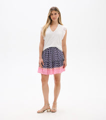 Hatley Flounce Skirt - Navy Medallion