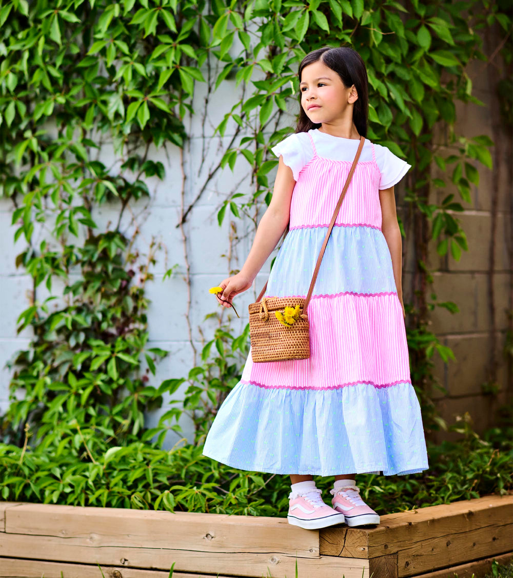 Hatley Girls Mixed Seersucker Strappy Midi Dress