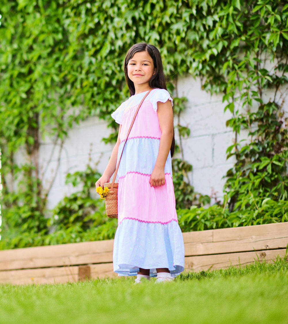 Hatley Girls Mixed Seersucker Strappy Midi Dress