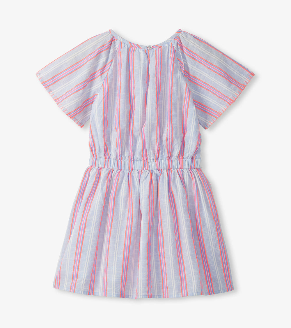 Hatley Girls Neon Chambray Stripes Woven Play Dress
