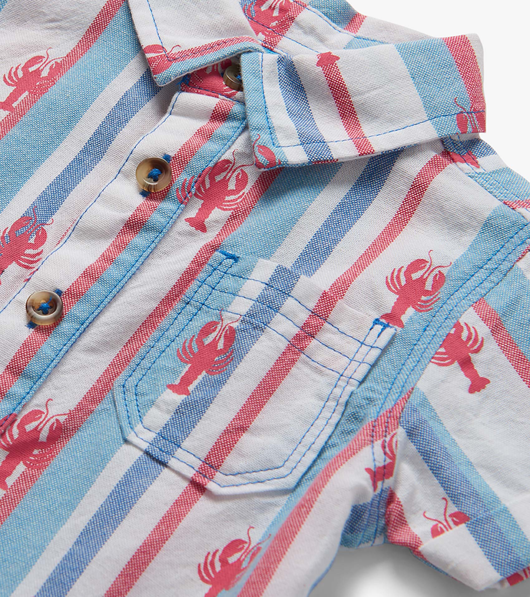 Hatley Baby Boys Preppy Lobsters Woven Romper