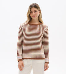 Hatley Pointelle Stripe Sweater - Neutral