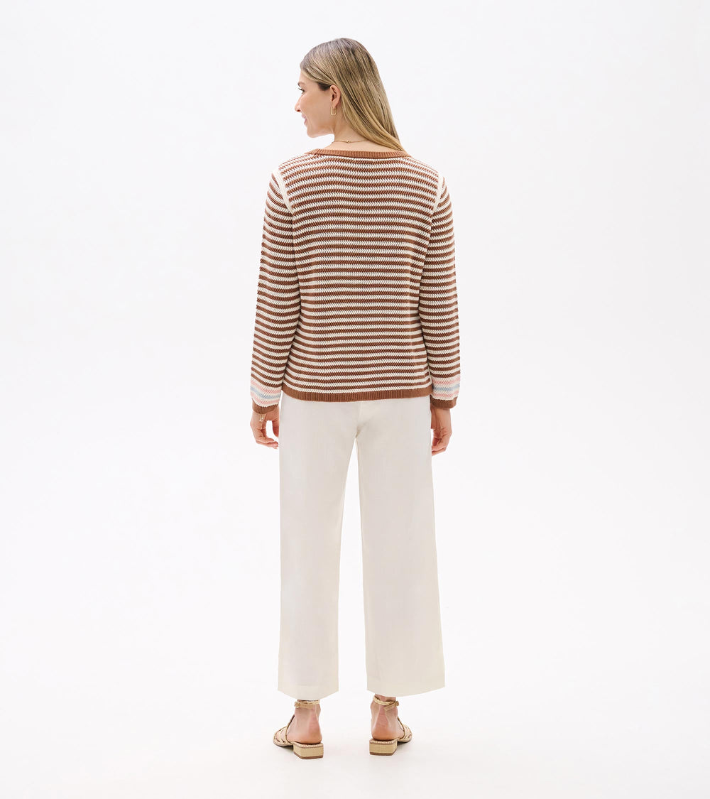 Hatley Pointelle Stripe Sweater - Neutral