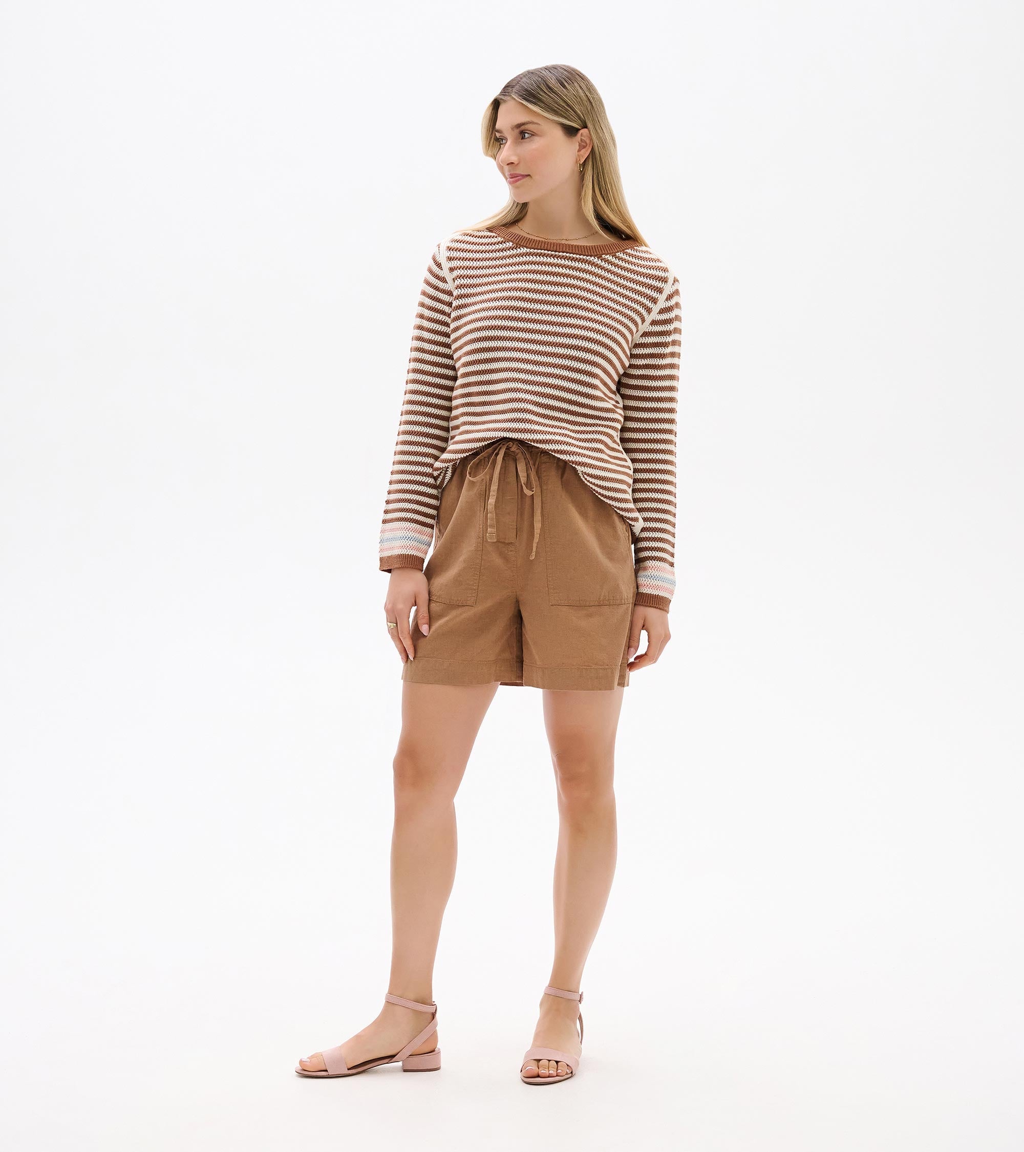 Hatley Pointelle Stripe Sweater - Neutral