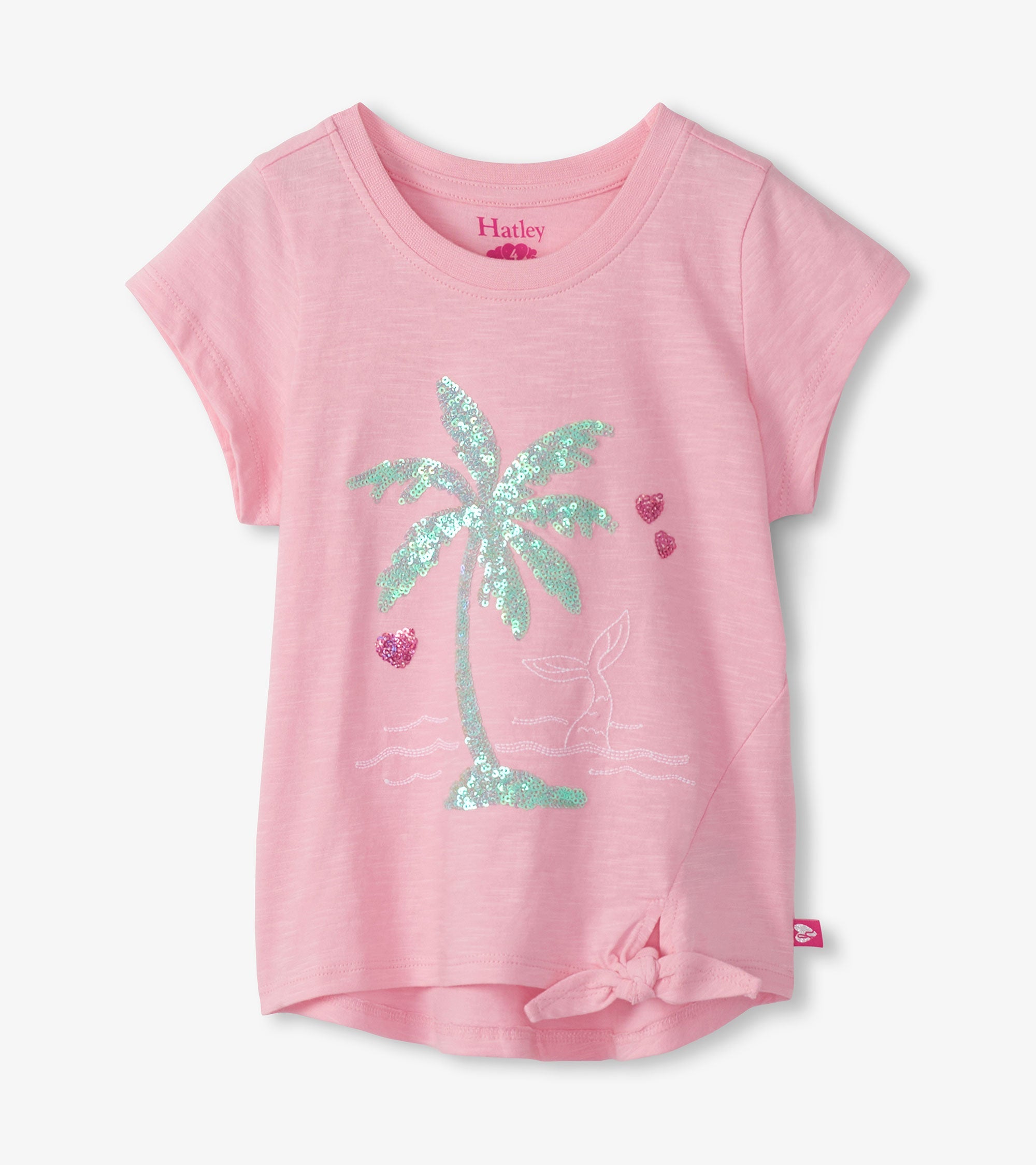 Hatley Girls Summer Palm Tie Front T-Shirt