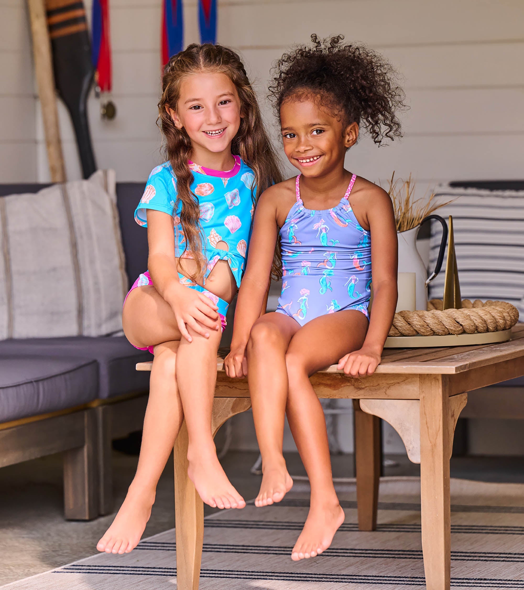 Hatley Girls Sea Shells Tie-Front Two-Piece Swimsuit