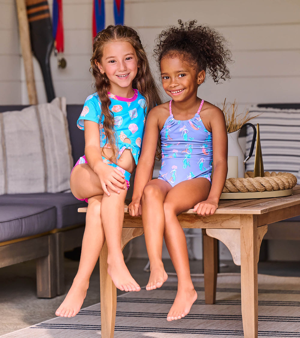 Hatley Girls Sea Shells Tie-Front Two-Piece Swimsuit
