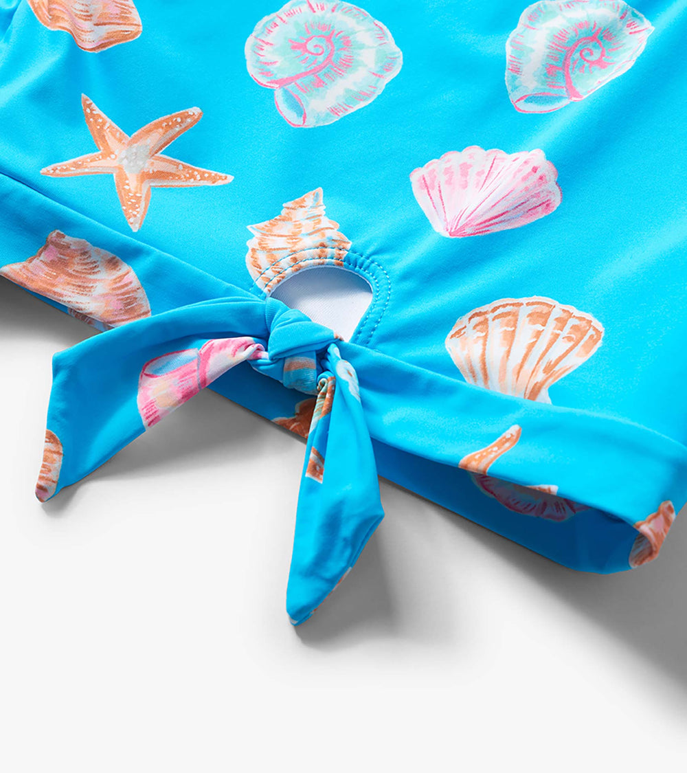 Hatley Girls Sea Shells Tie-Front Two-Piece Swimsuit