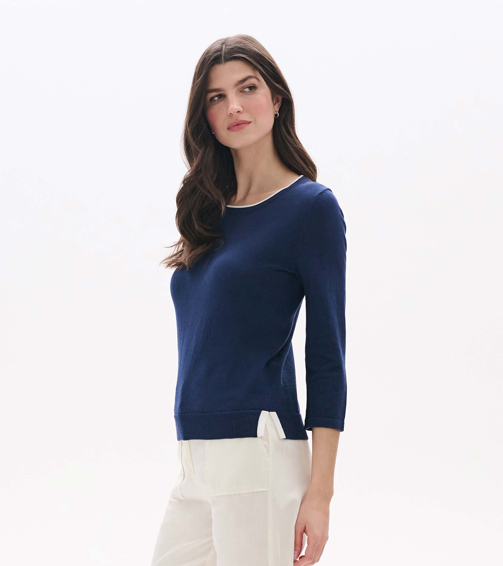 Hatley 3/4 Sleeve Knit Top - Patriot Blue