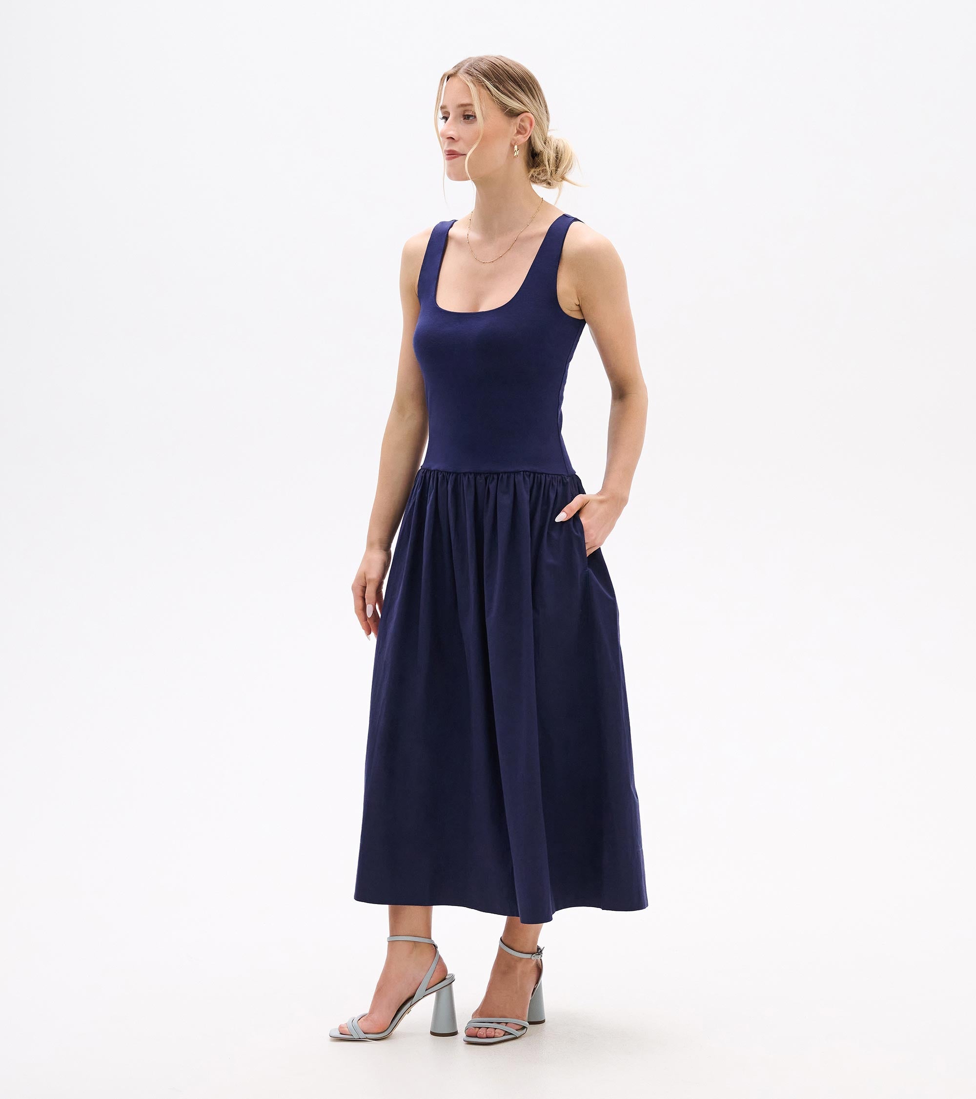 Hatley Mix Media Midi Dress - Patriot Blue