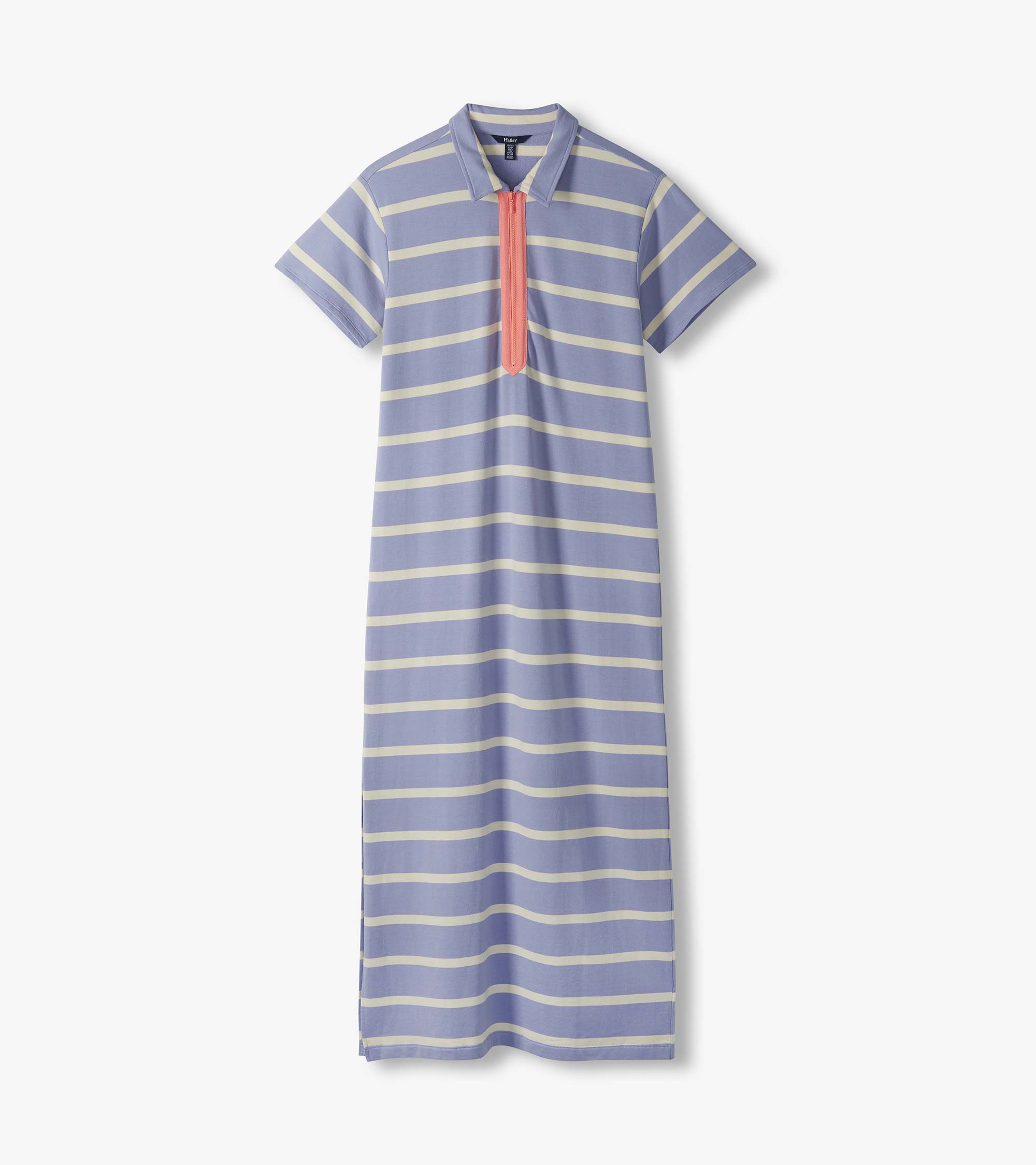 Hatley Contrast Zip Maxi Dress - Pale Iris Stripes