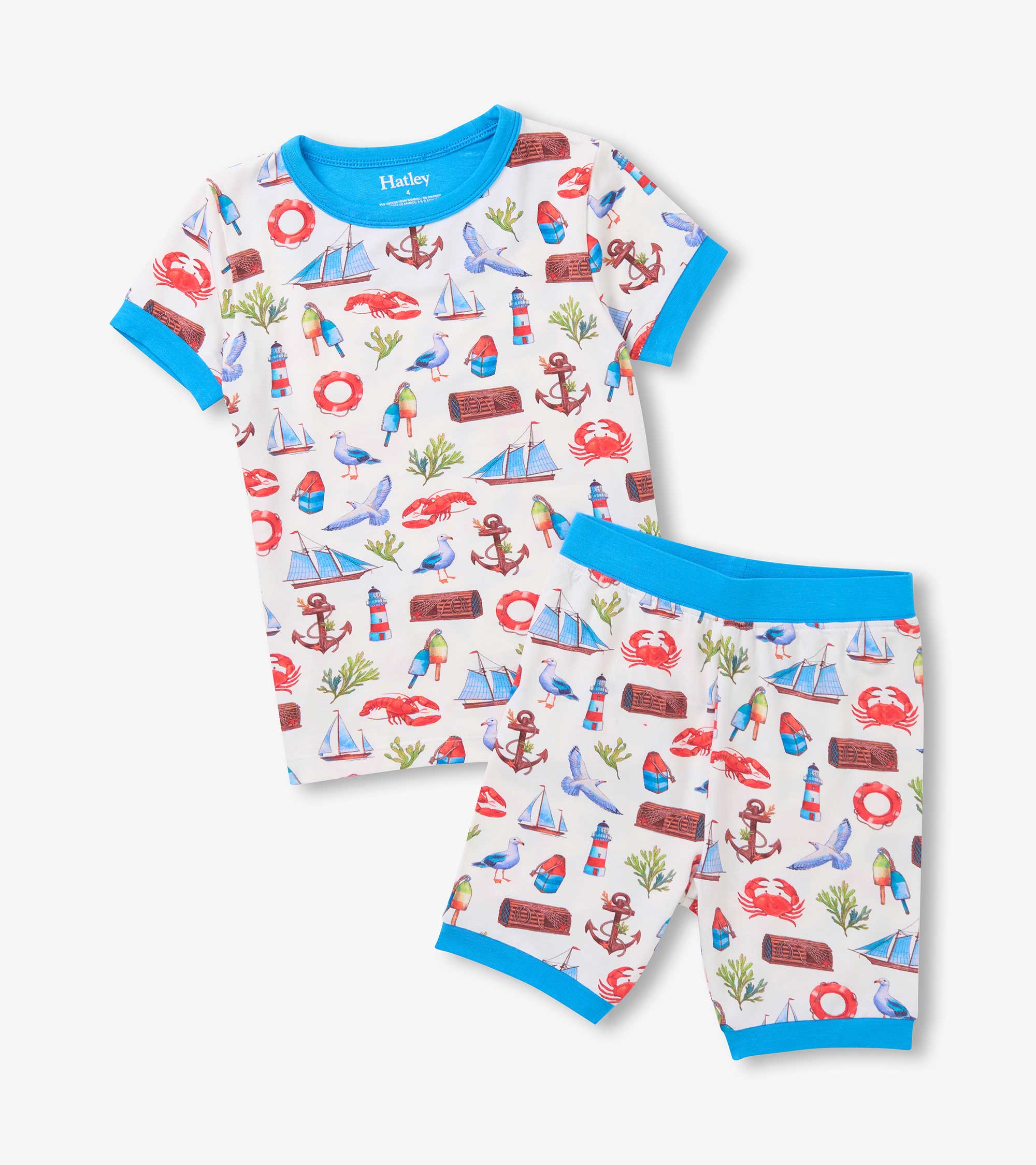 Hatley Boys Painted Seascape Bamboo Short Pajama Set