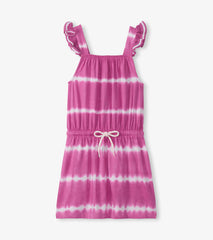 Hatley Girls Purple Orchid Tie Dye Crochet Sleeve Dress