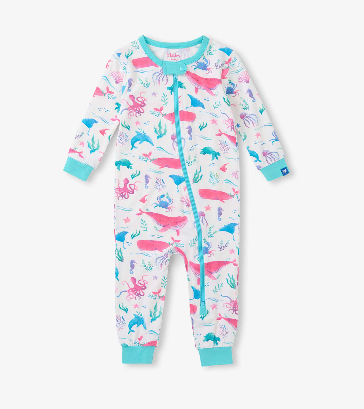 Hatley Baby Girls Painted Sealife Bamboo Sleeper