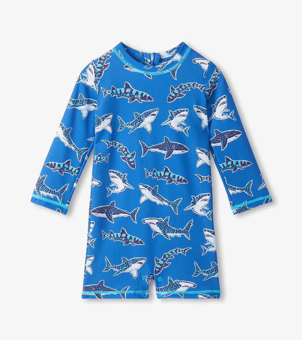Hatley Baby Boys Patterned Sharks One-Piece Rashguard Swimsuit