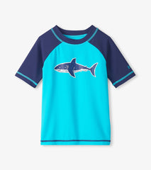 Hatley Boys Shark Blue Short Sleeve Rashguard
