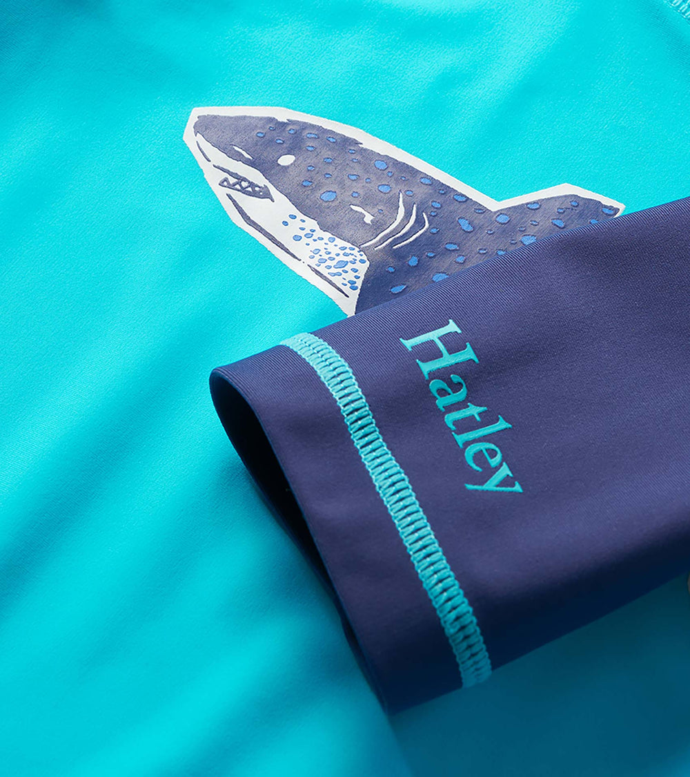 Hatley Boys Shark Blue Short Sleeve Rashguard
