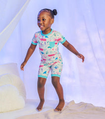 Hatley Girls Painted Sealife Bamboo Short Pajama Set